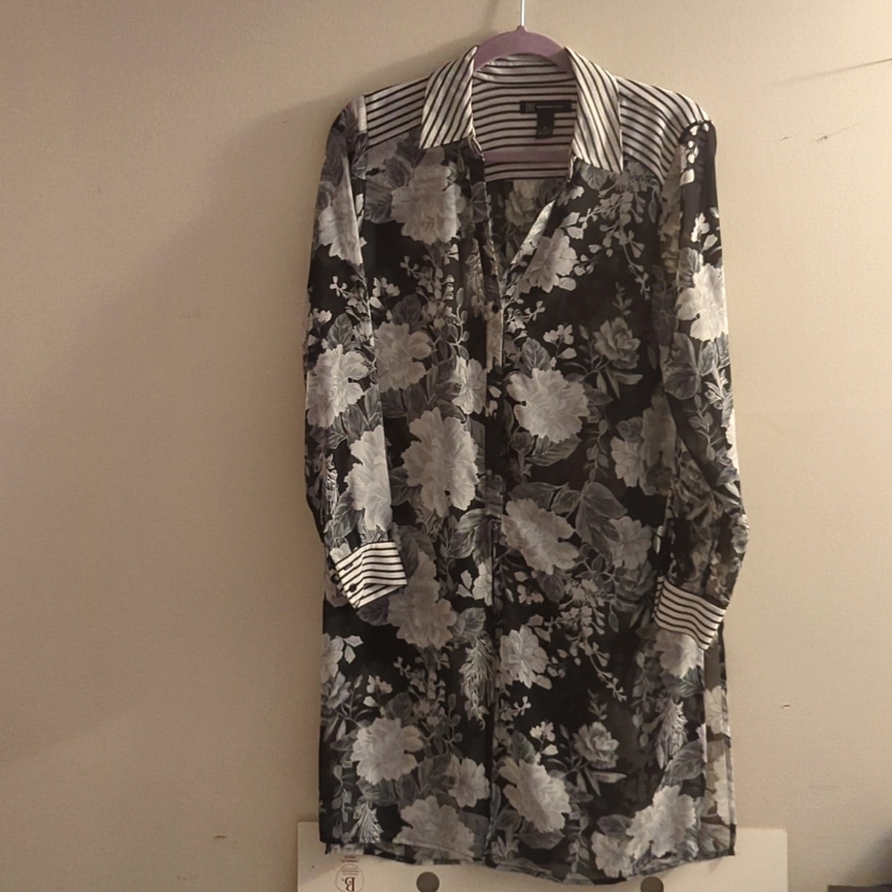 I.N.C International Concepts- Sheer Floral Tunic
